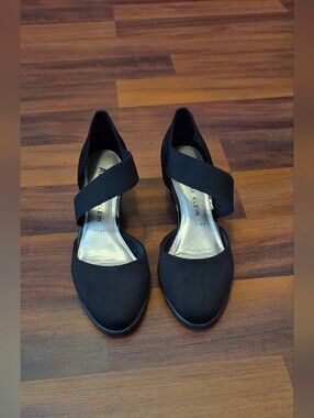 Anne Klein Black Cross-Over Strap Heels SIZE 9M